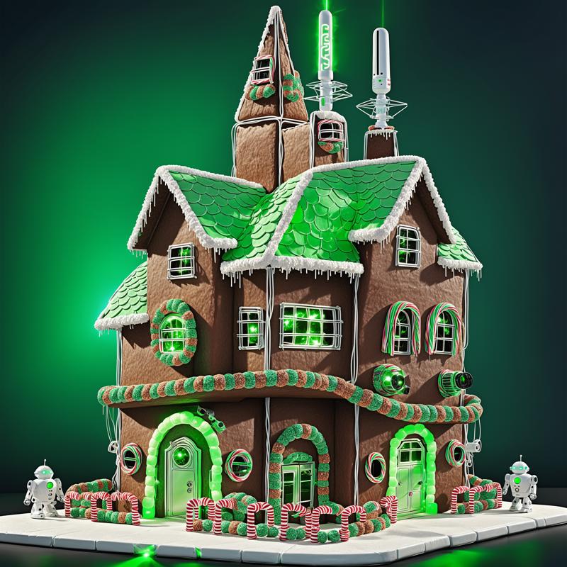 00007-futuristic gingerbread house fortress in green team colors.png